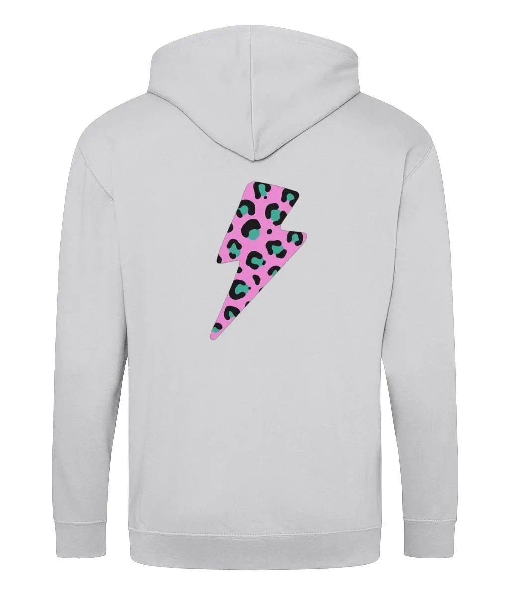 Pink and turquoise lightning bolt Zip up hoodie - Trend Tonic