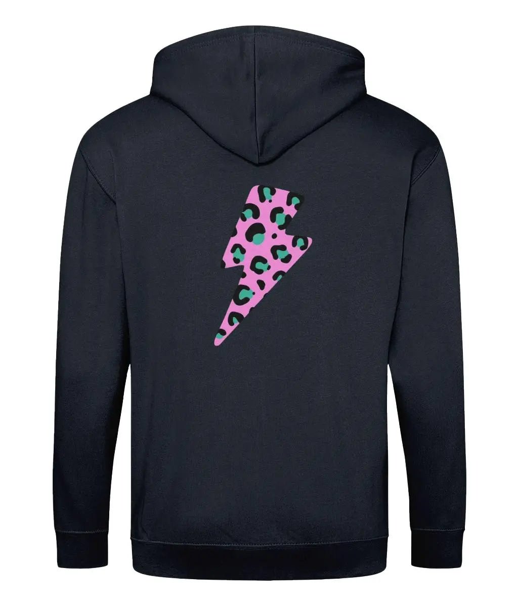 Pink and turquoise lightning bolt Zip up hoodie - Trend Tonic