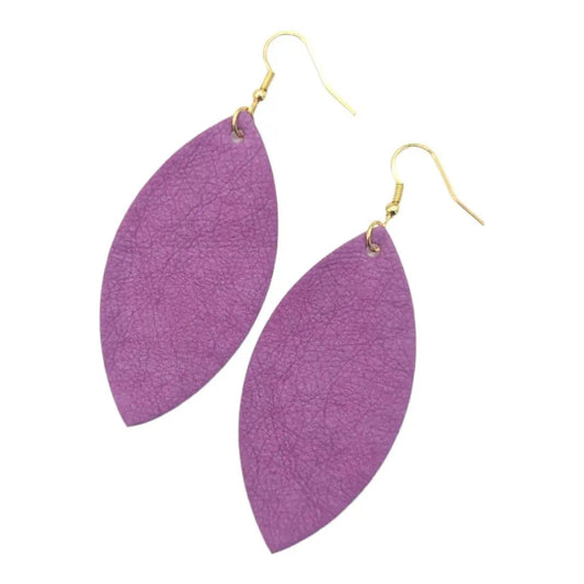 Purple plant paper leaf earrings - Trend Tonic