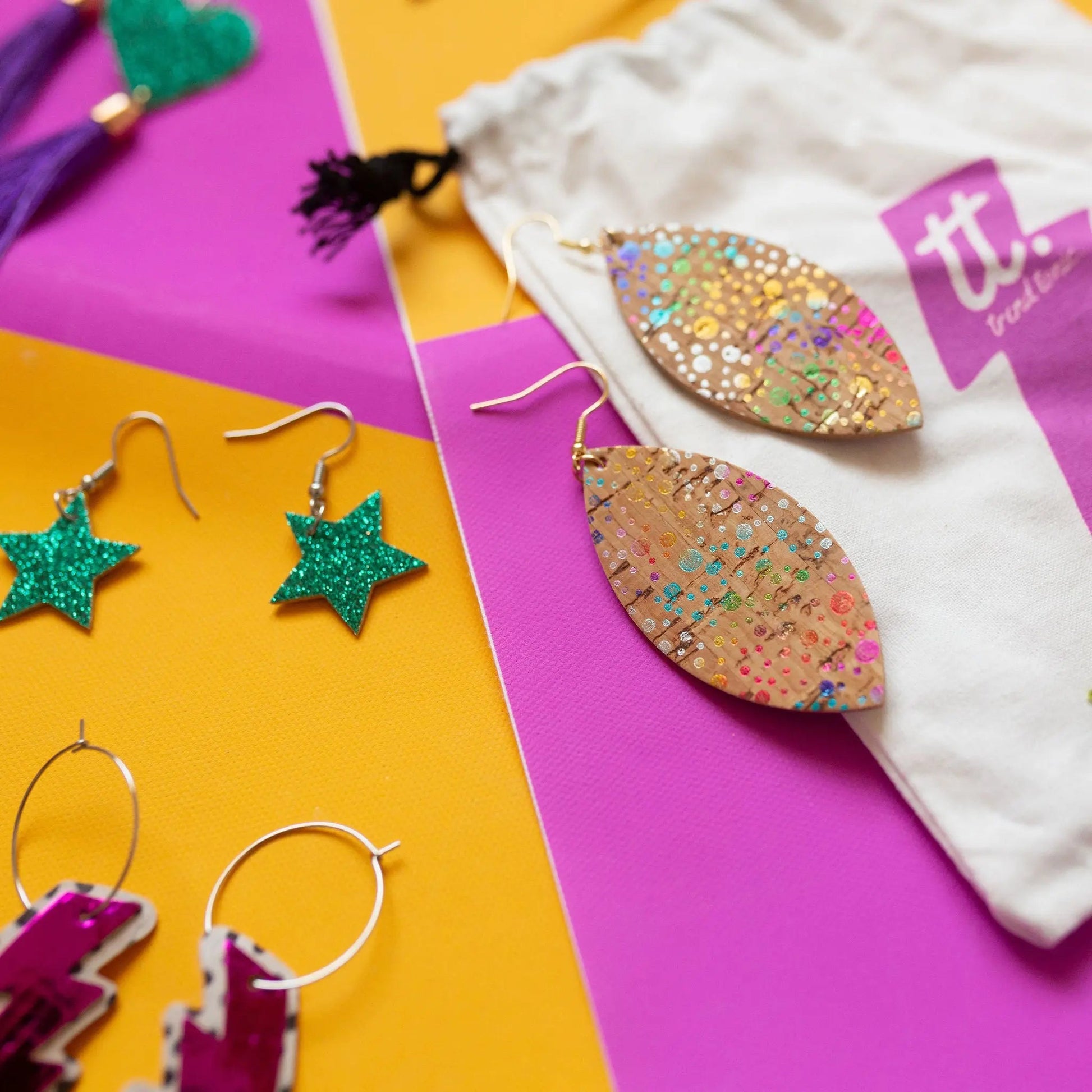 Rainbow Leaf earrings - Trend Tonic