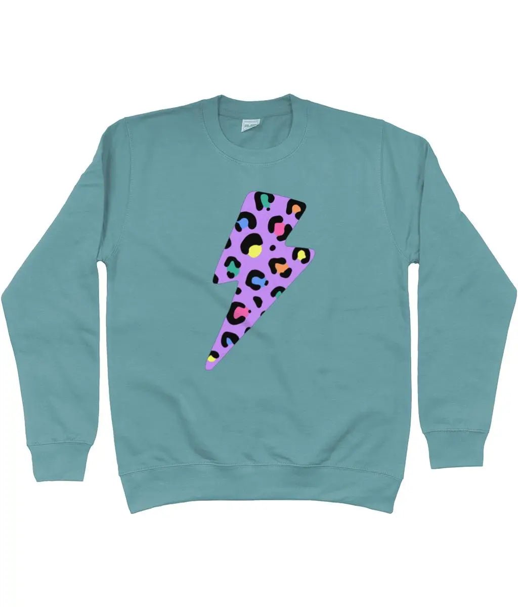 Rainbow leopard print AWDis sweatshirt - Trend Tonic