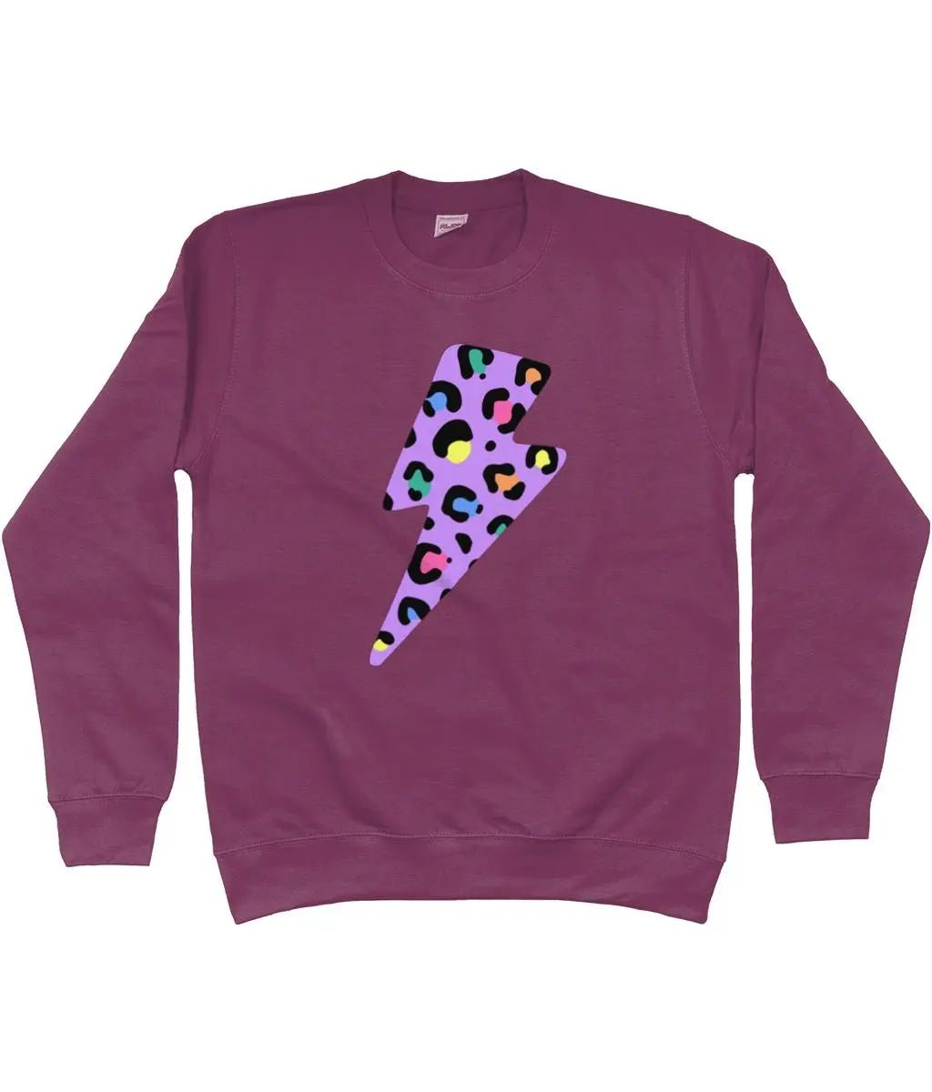 Rainbow leopard print AWDis sweatshirt - Trend Tonic