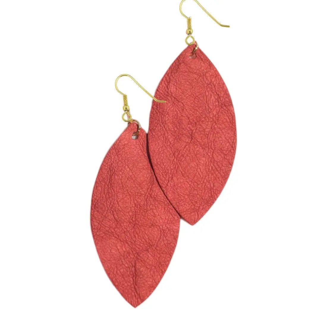 Red plant paper leaf earrings - Trend Tonic