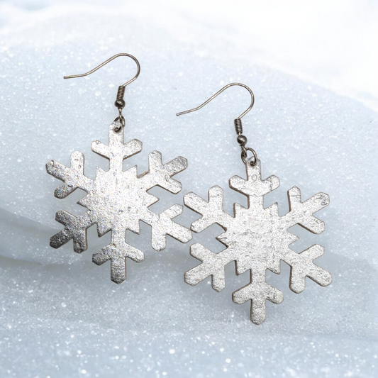 Silver snowflake earrings