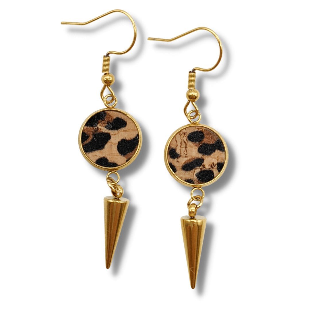 Spiked leopard print earrings - Trend Tonic