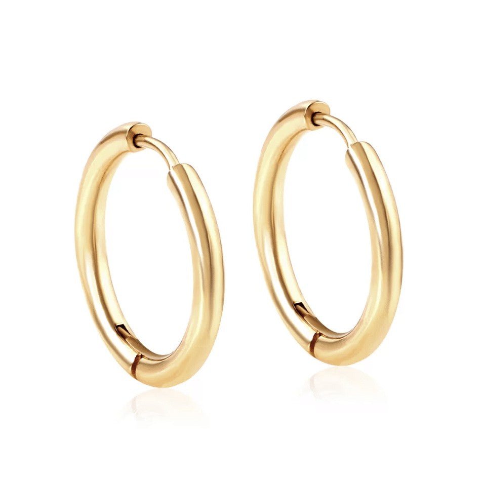 Stainless steel huggie hoop earrings - Trend Tonic