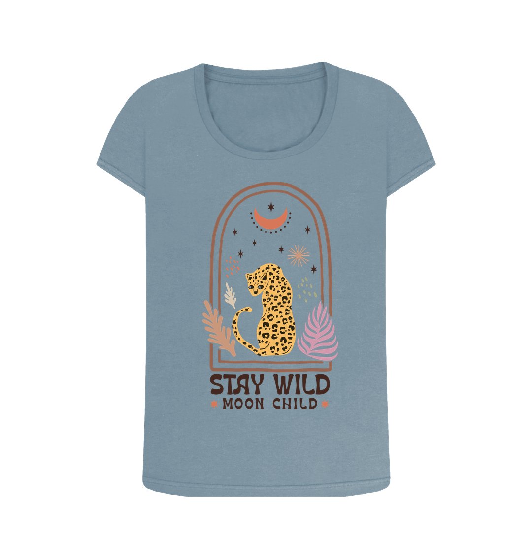 Stay wild moon child scoop neck t-shirt - Trend Tonic