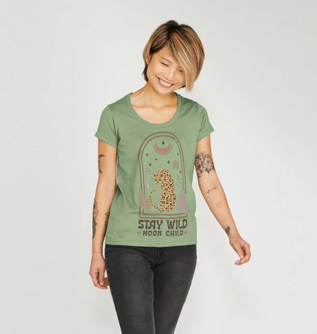 Stay wild moon child scoop neck t-shirt - Trend Tonic