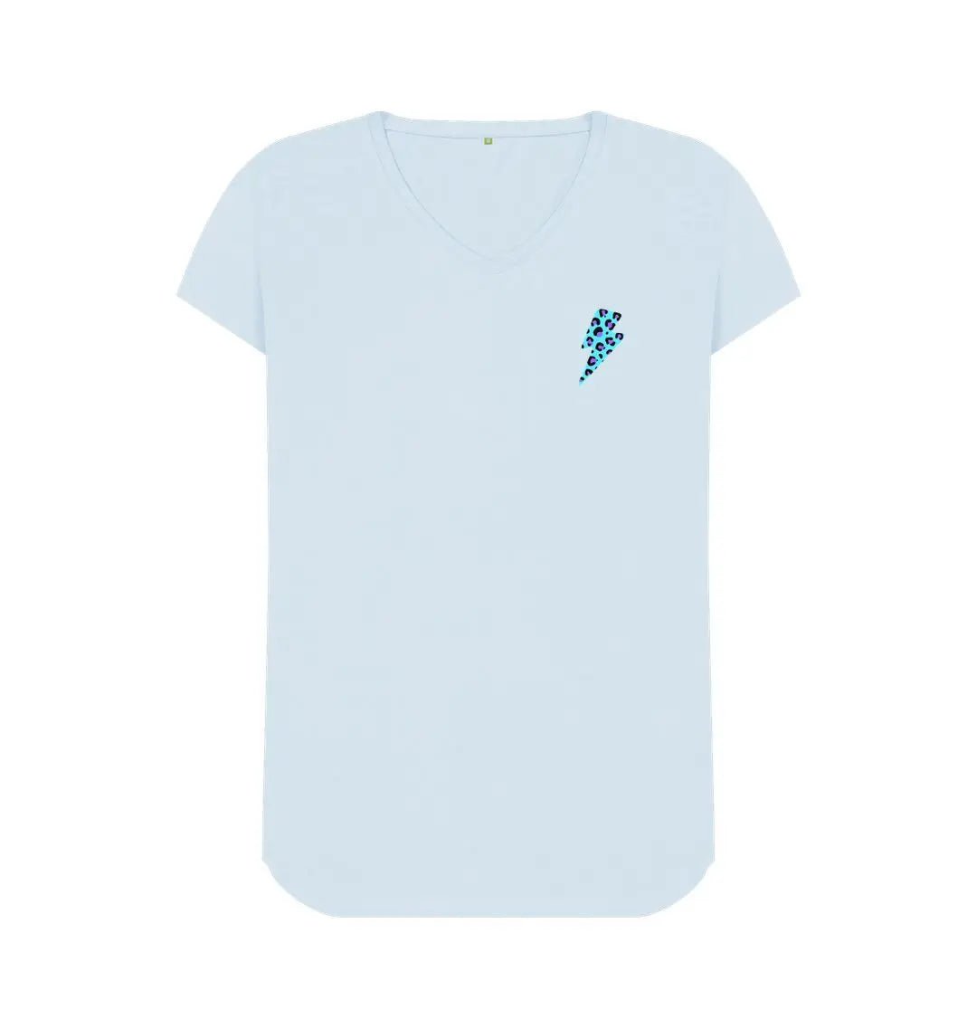 V Neck blue and purple lightning bolt tshirt - Trend Tonic