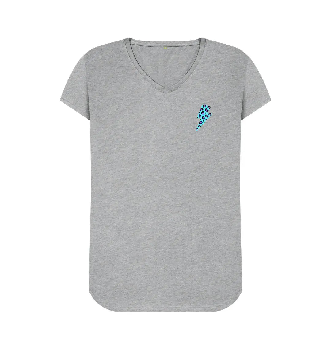 V Neck blue and purple lightning bolt tshirt - Trend Tonic