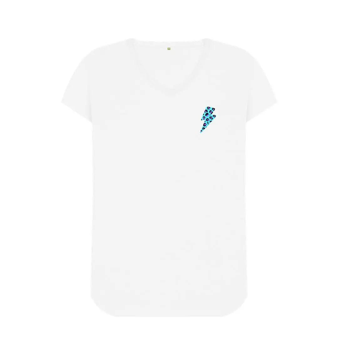 V Neck blue and purple lightning bolt tshirt - Trend Tonic