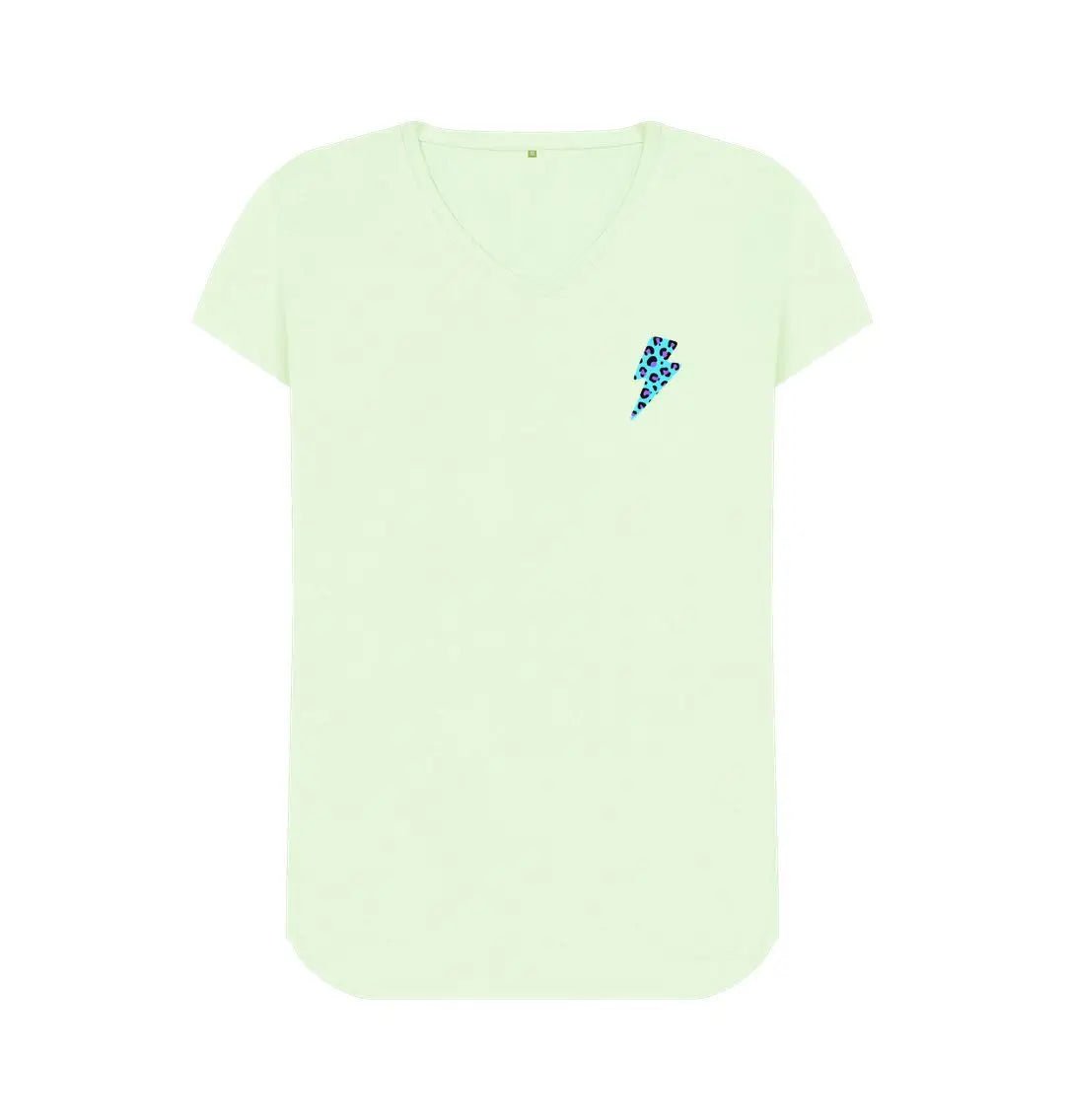 V Neck blue and purple lightning bolt tshirt - Trend Tonic